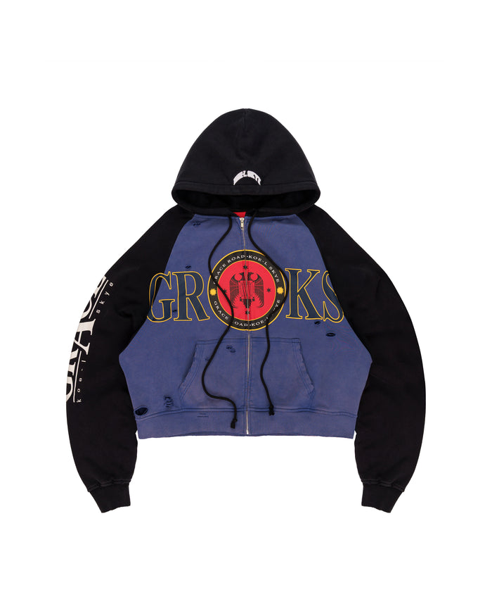 GR BLUE ZIP HOODIE