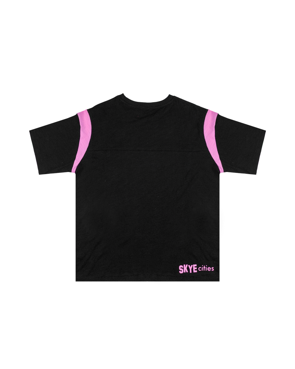 BLACK AND PINK SLUB COTTON TEE