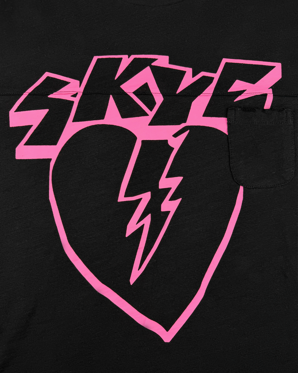 BLACK AND PINK SLUB COTTON TEE