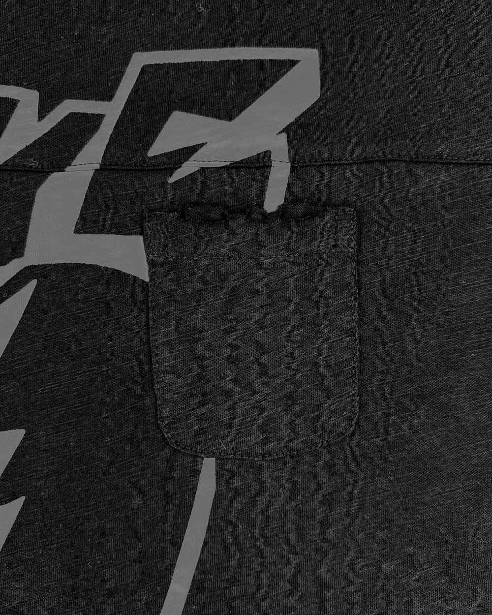 TONAL BLACK SLUB COTTON TEE
